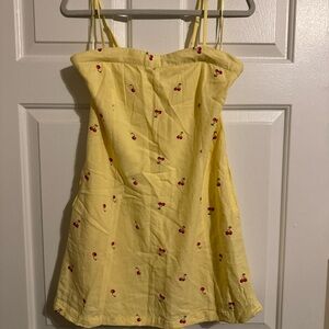 Jessica Simpson Yellow Dress with Cherry Print